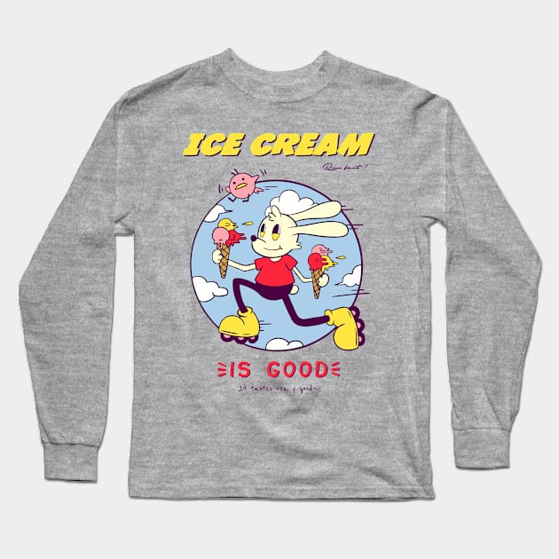 roller skates Ice Cream Long Sleeve T-Shirt by kwang_zip